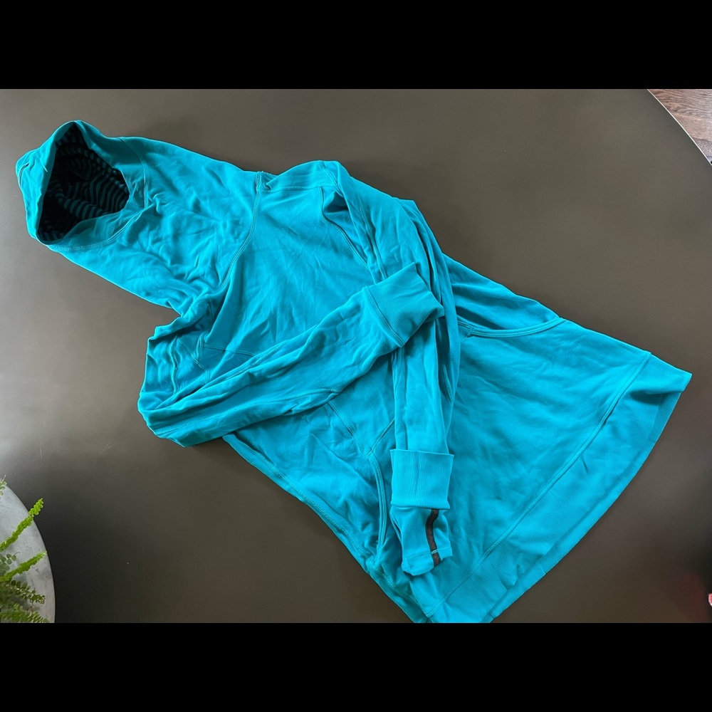 Lululemon Scuba Running Hoodie, Teal, Sz 10, GUC